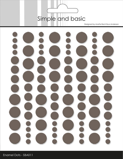  Simple and Basic enamel dots Warm grey 4,6,8mm 96 stk